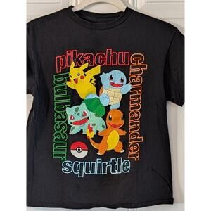 Pokemon Pokémon Graphic Tee Kids M | Pikachu Charmander Bulbasaur Squirtle Shirt